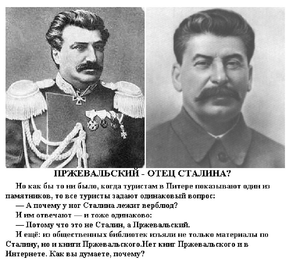 Иосиф Сталин — внебрачный сын Николая Пржевальского, а также внук императора Александра II?